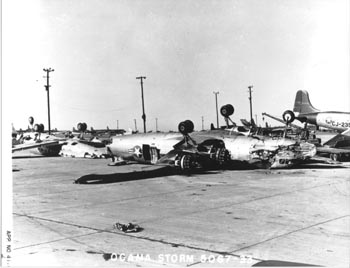 Planes that have landed poorly after flying in a tornado, courtesy Tinker AFB History Office.