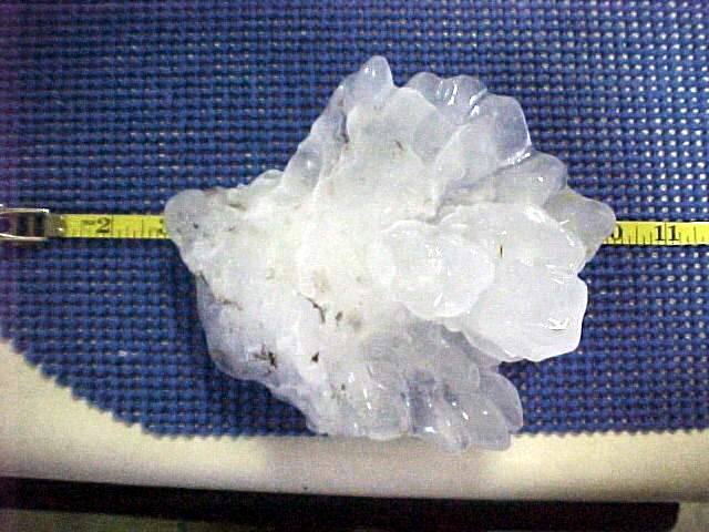 Largest hailstone ever recorded, 178 mm in diameter, from Aurora, NE, 2003-06-22, courtesy NOAA.