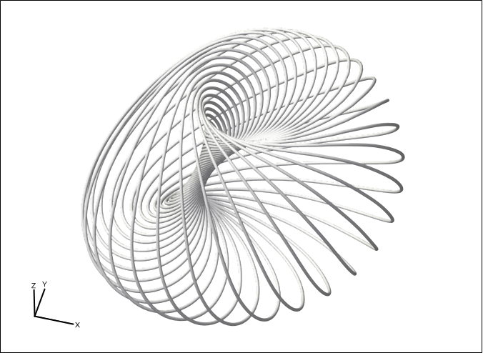 Skewed and twisted toroid.