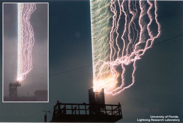 Triggered lightning, courtesy University of Florida.