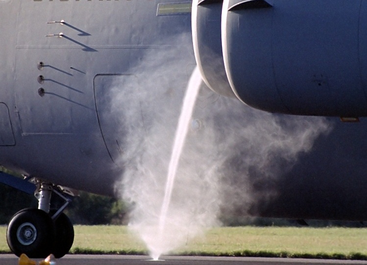 Suction vortex between a jet engine and the ground, courtesy Derek Ferguson.